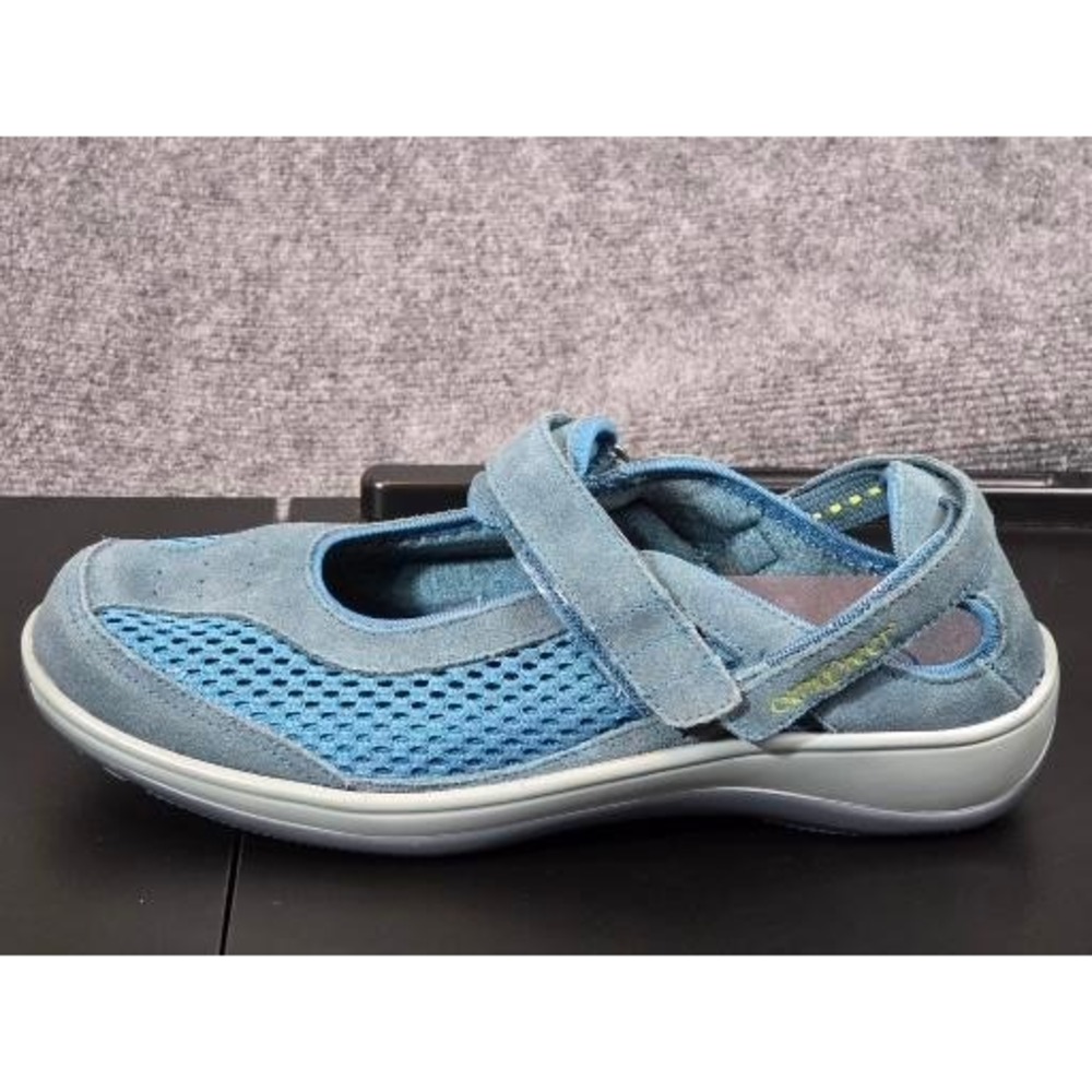 OrthoFeet 898 Tahoe Womens Blue Suede Mesh Mary Jane Walking Shoes Size 11 B